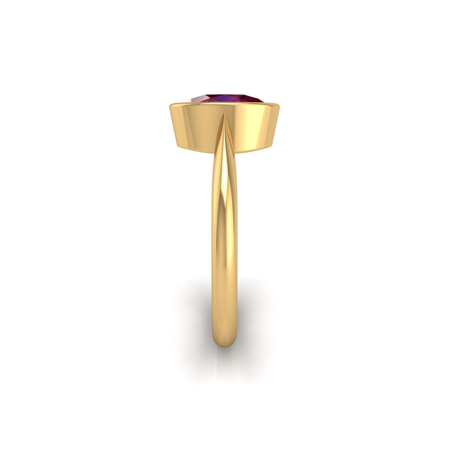 Celestial Solitaire Ring - Ruby Oval