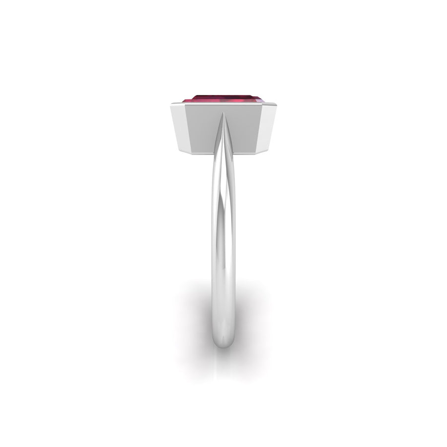 Celestial Solitaire Ring - Ruby Emerald