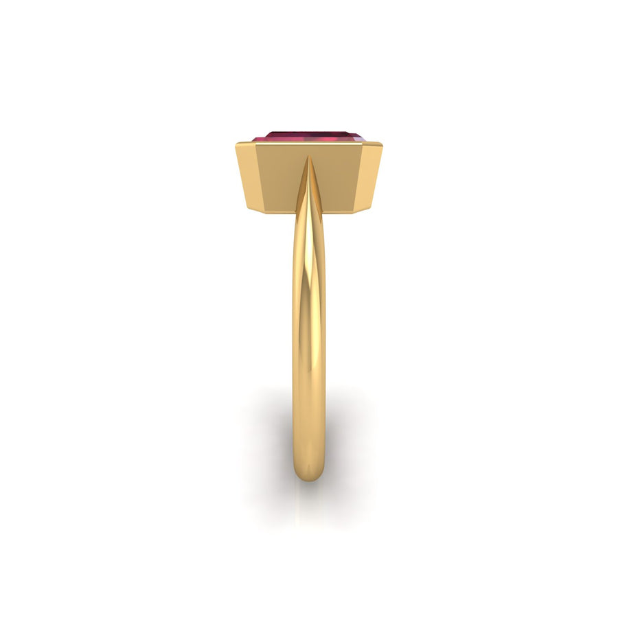 Celestial Solitaire Ring - Ruby Emerald