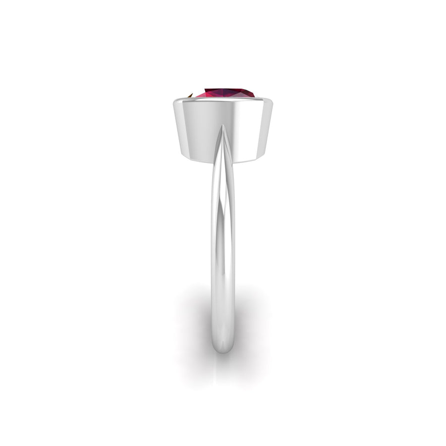 Celestial Solitaire Ring - Ruby Cushion