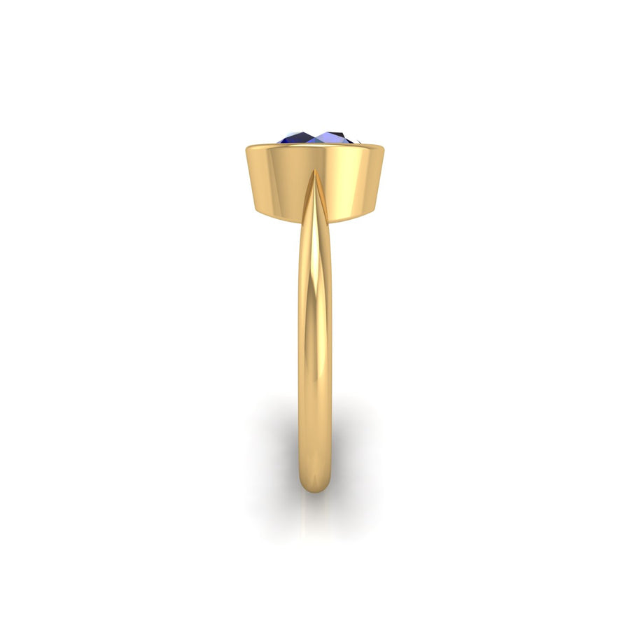 Celestial Solitaire Ring - Blue Sapphire Round