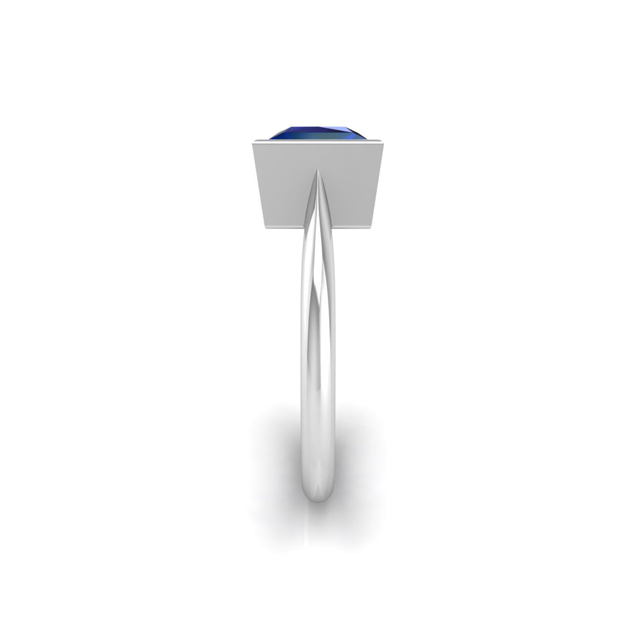 Celestial Solitaire Ring - Blue Sapphire Princess