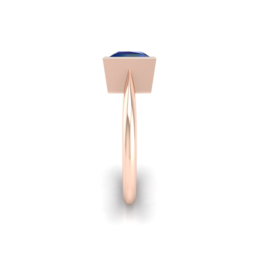 Celestial Solitaire Ring - Blue Sapphire Princess