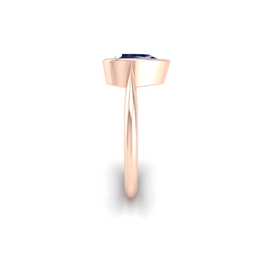 Celestial Solitaire Ring - Blue Sapphire Pear