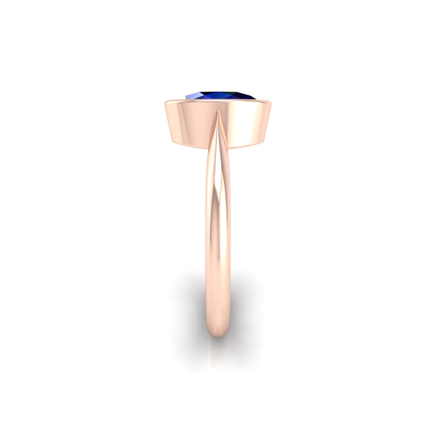 Celestial Solitaire Ring - Blue Sapphire Oval