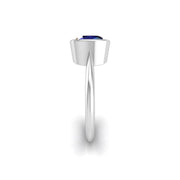 Celestial Solitaire Ring - Blue Sapphire Cushion