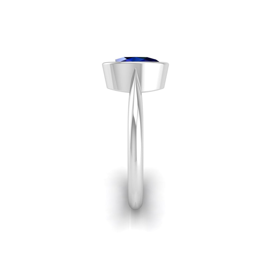 Celestial Solitaire Ring - Blue Sapphire Oval