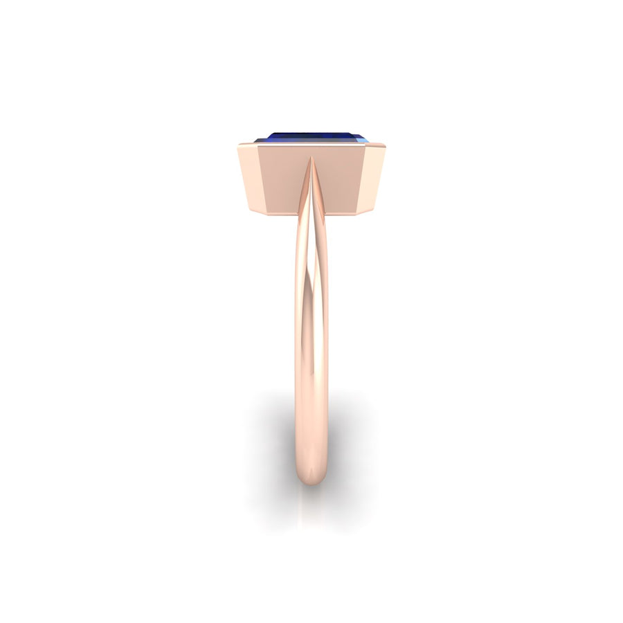Celestial Solitaire Ring - Blue Sapphire Emerald