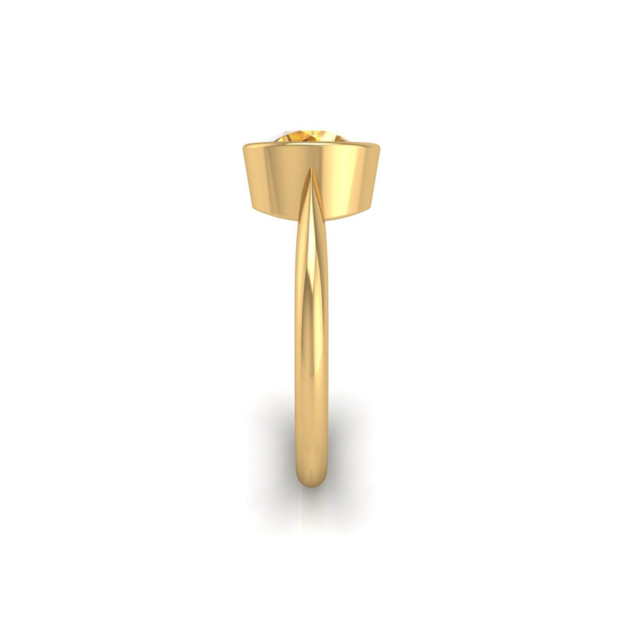 Celestial Solitaire Ring - Yellow Sapphire Round