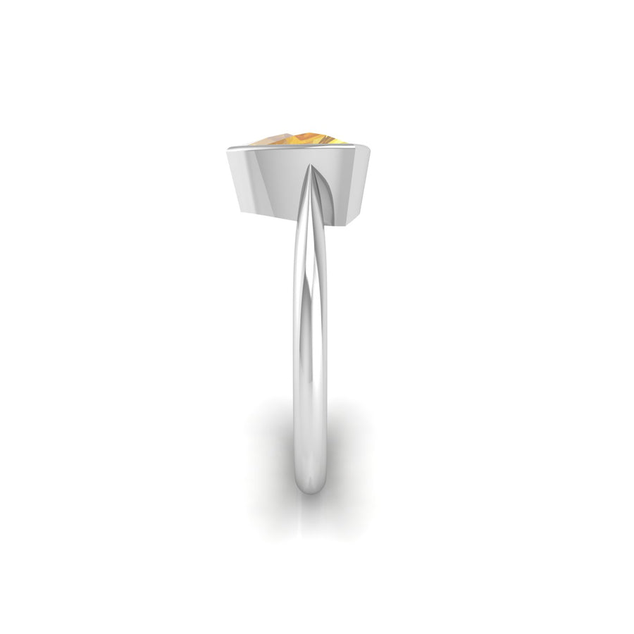 Celestial Solitaire Ring - Yellow Sapphire Trillion