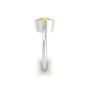 Celestial Solitaire Ring - Yellow Sapphire Cushion