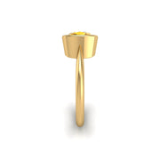Celestial Solitaire Ring - Yellow Sapphire Cushion