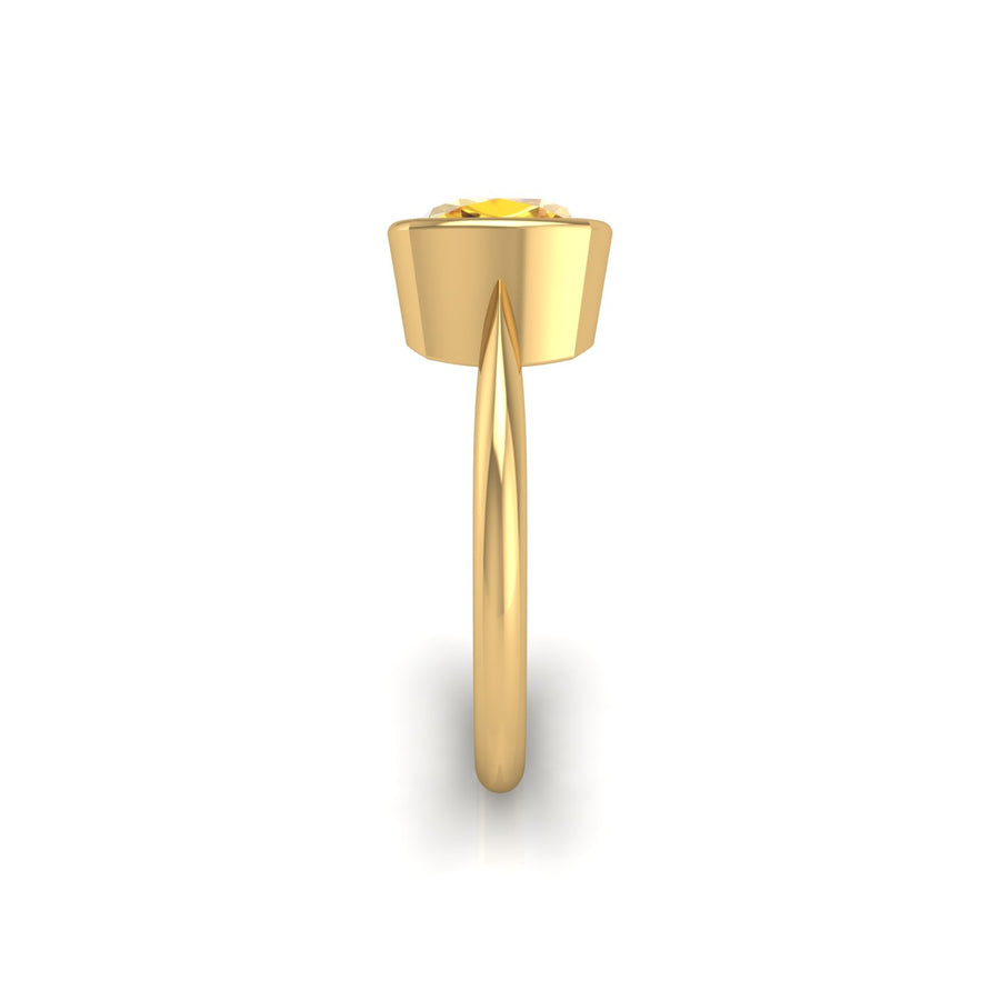 Celestial Solitaire Ring - Yellow Sapphire Cushion