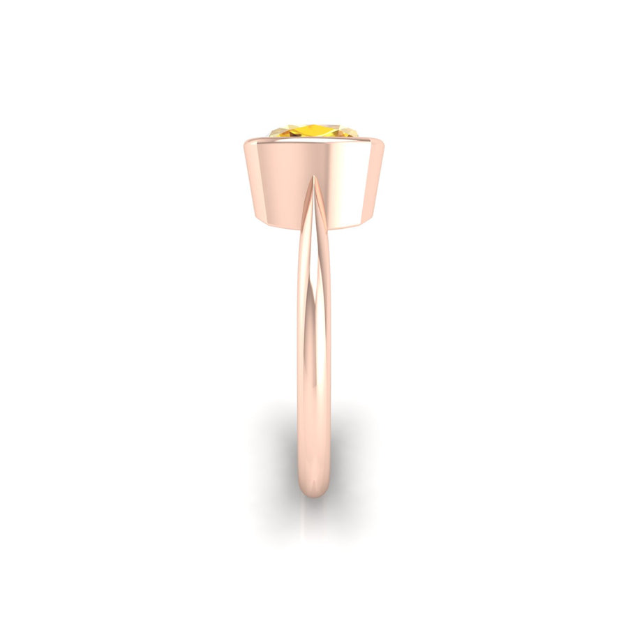 Celestial Solitaire Ring - Yellow Sapphire Cushion