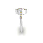 Starry Halo Ring - Yellow Sapphire Round