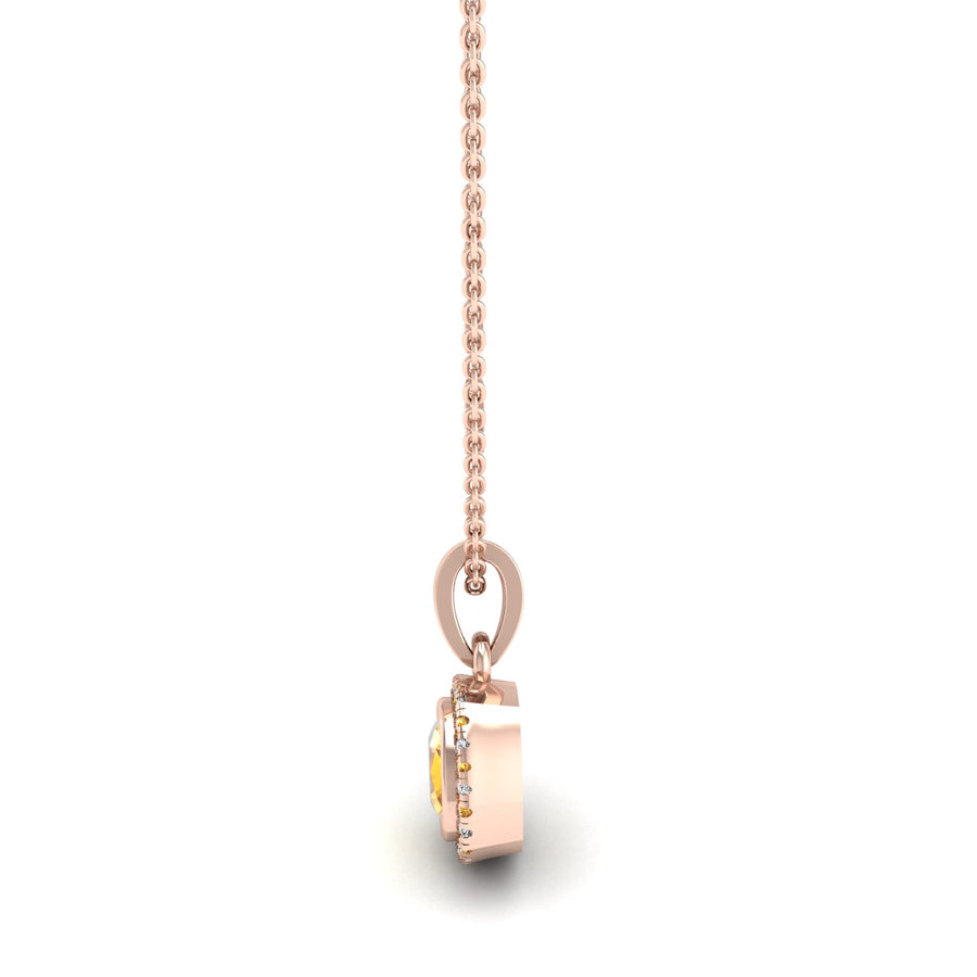 Divine Halo Pendant - Yellow Sapphire Cushion