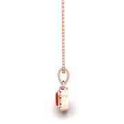Divine Halo Pendant - Red Coral Cushion