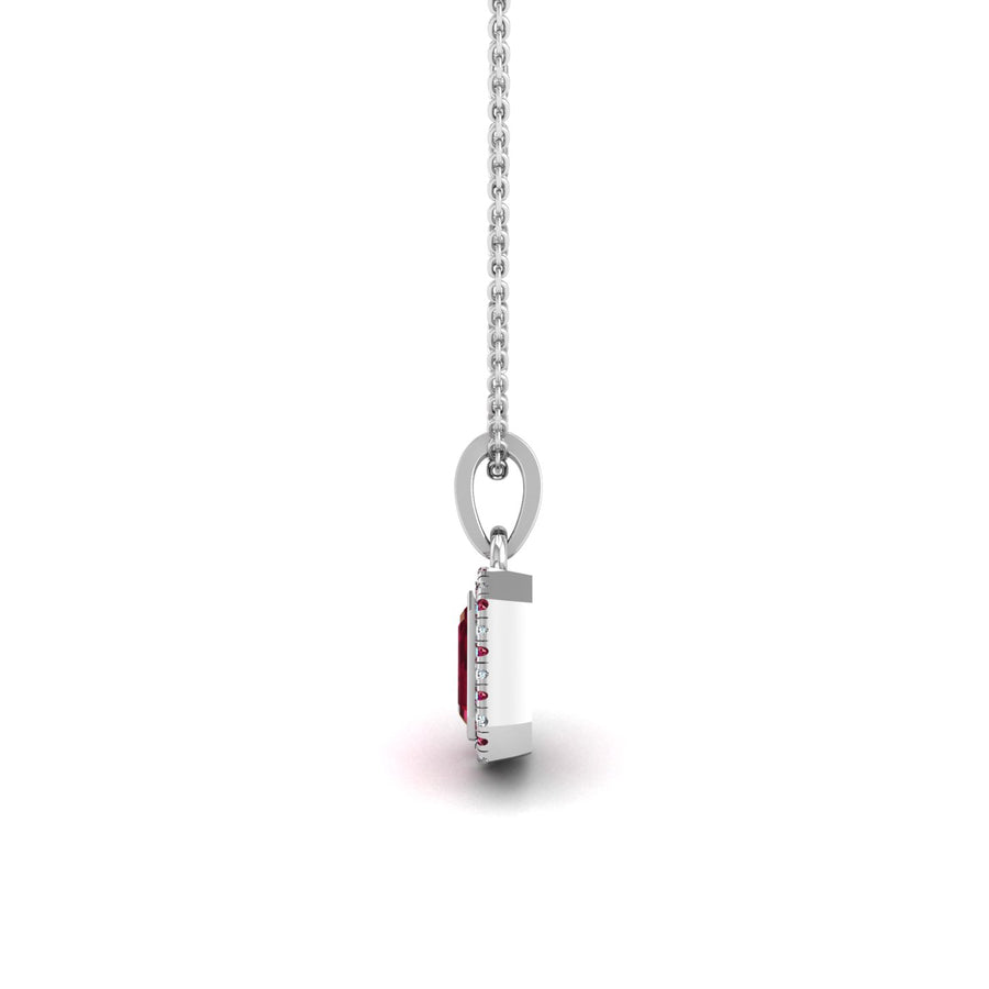 Divine Halo Pendant - Ruby Emerald
