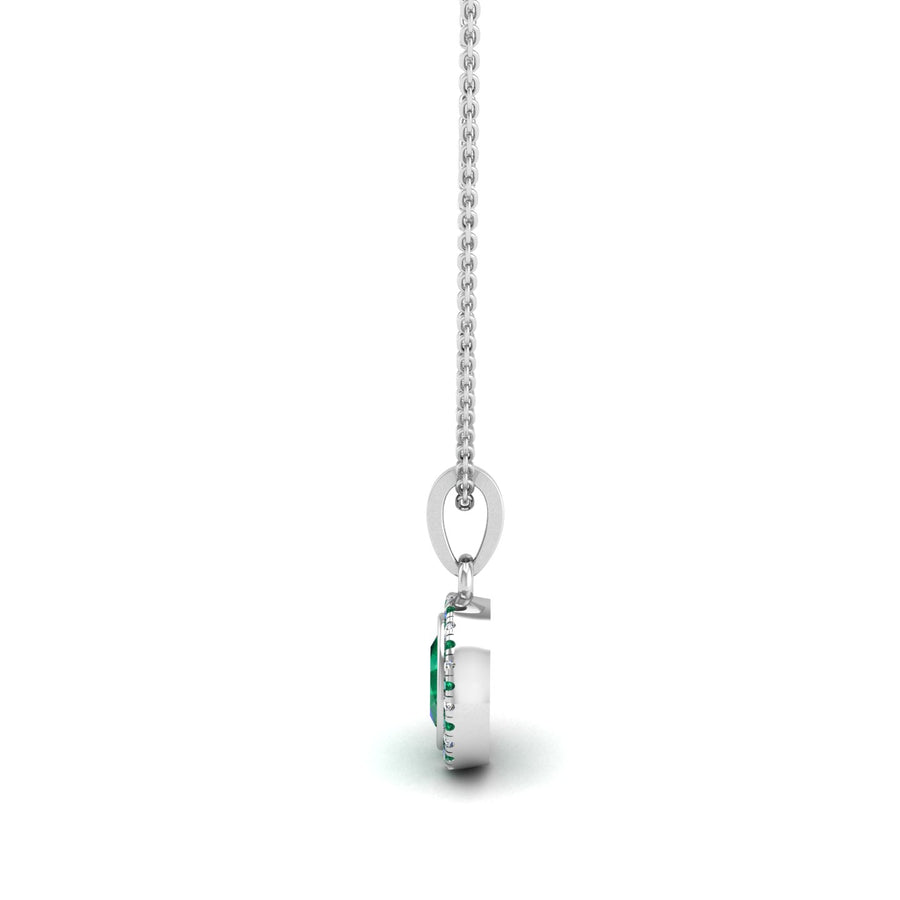 Divine Halo Pendant - Emerald Oval