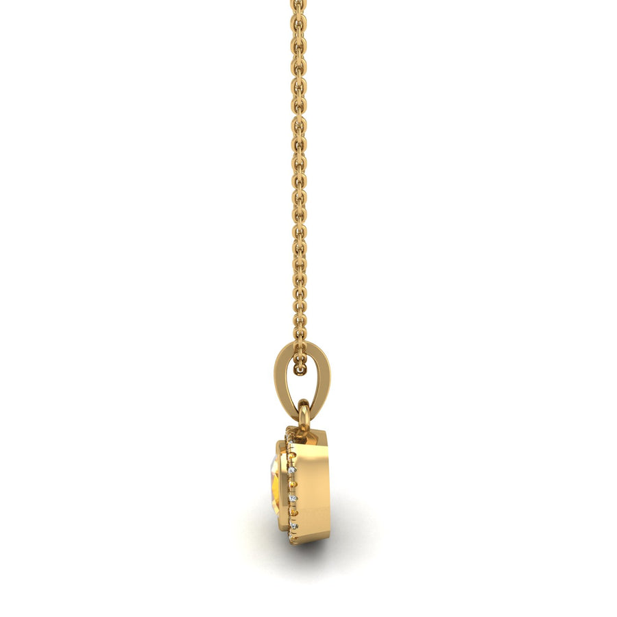 Divine Halo Pendant - Yellow Sapphire Cushion