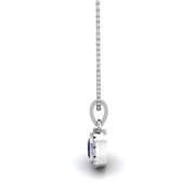 Divine Halo Pendant - Blue Sapphire Cushion