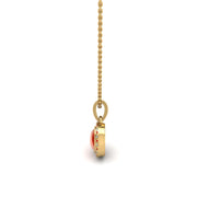 Divine Halo Pendant - Red Coral Oval