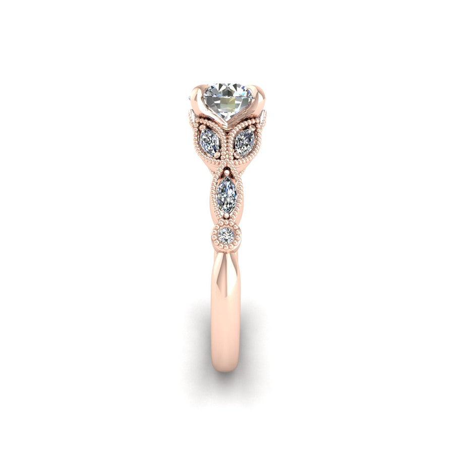 Flos Amoris Floral Ring - Diamond Round