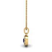 Divine Halo Pendant - Blue Sapphire Round