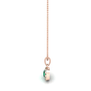 Divine Halo Pendant - Emerald Round
