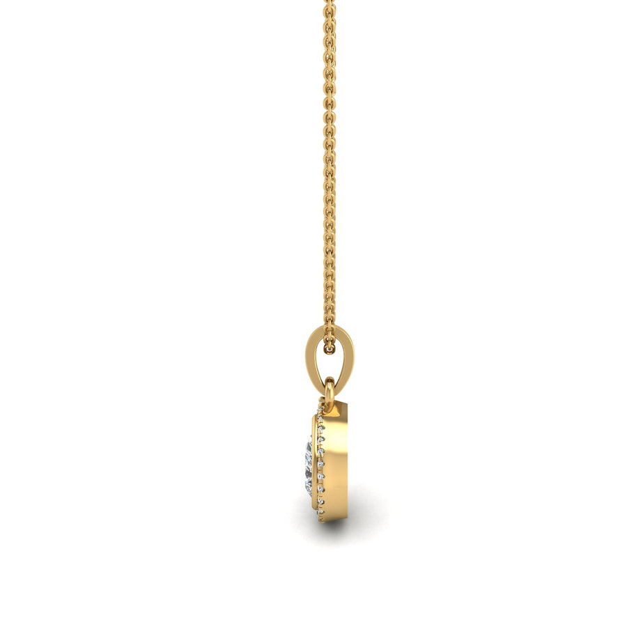 Divine Halo Pendant - Diamond Pear