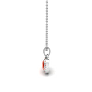 Divine Halo Pendant - Red Coral Oval