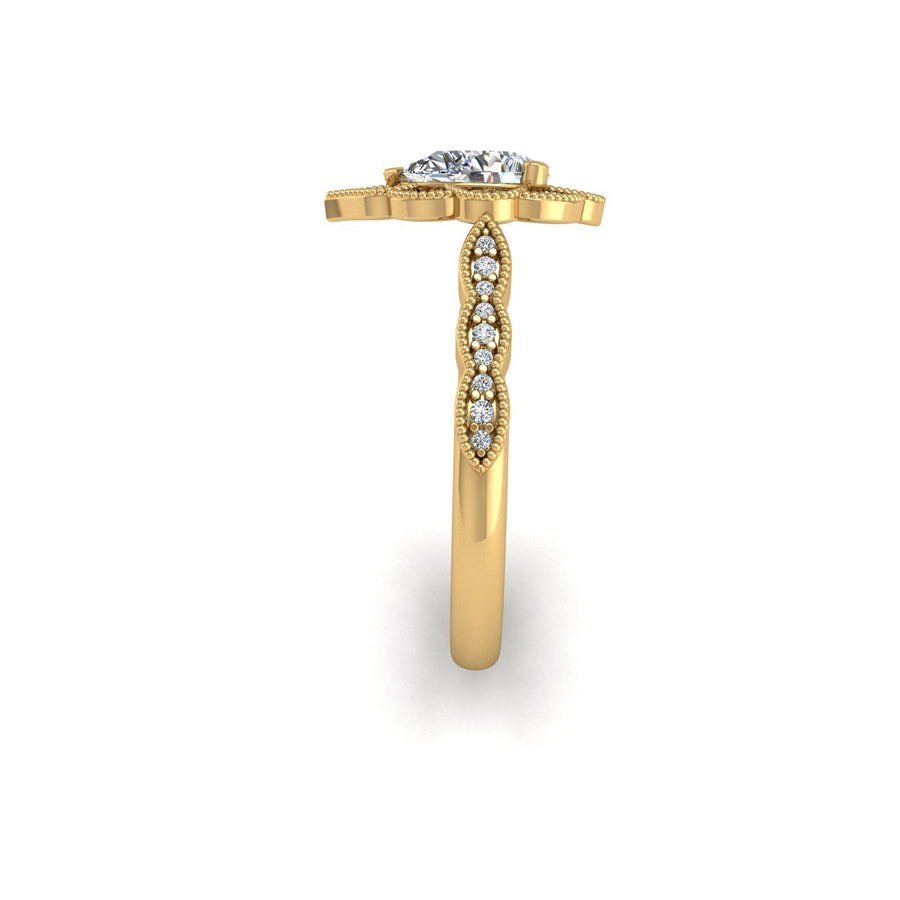Key to my Heart Bridal Ring - Diamond Pear