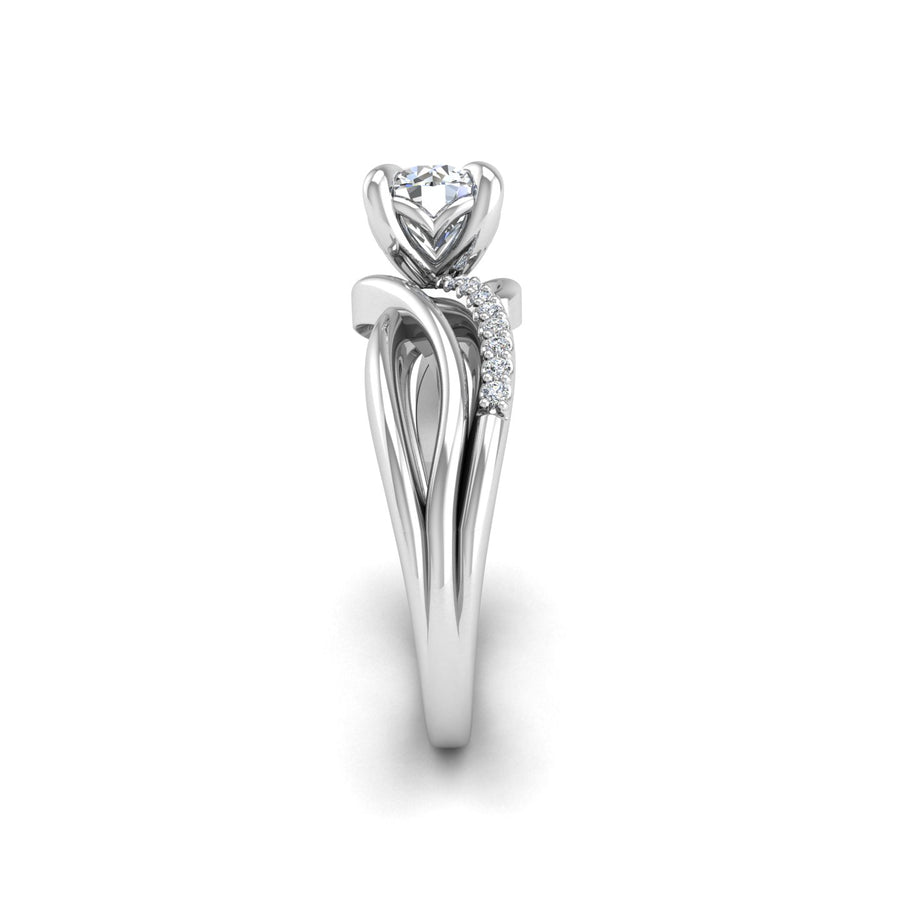 Love Knot Crossover Ring - Diamond Round