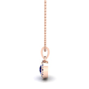 Divine Halo Pendant - Blue Sapphire Round
