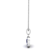 Divine Halo Pendant - Blue Sapphire Oval