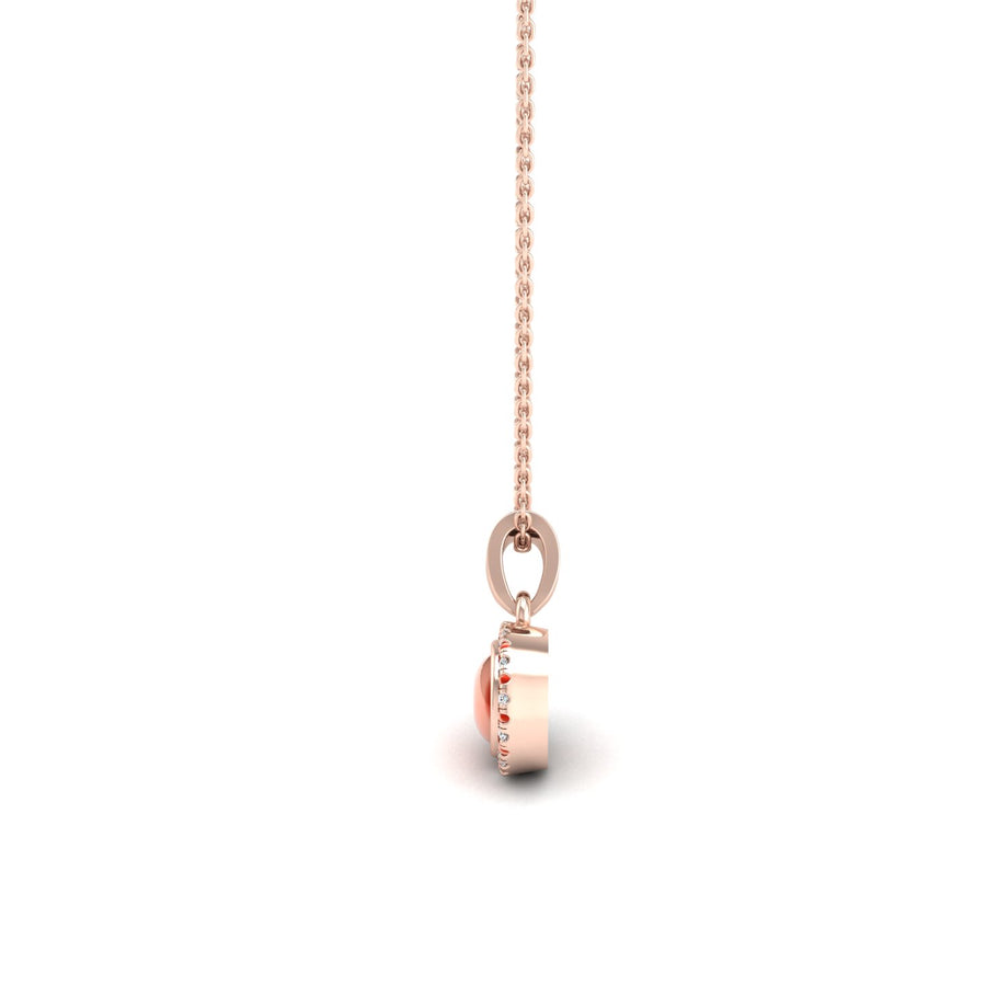 Divine Halo Pendant - Red Coral Round