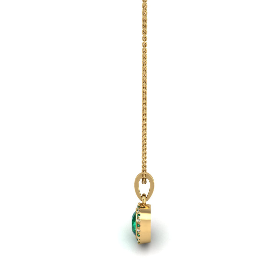 Divine Halo Pendant - Emerald Round