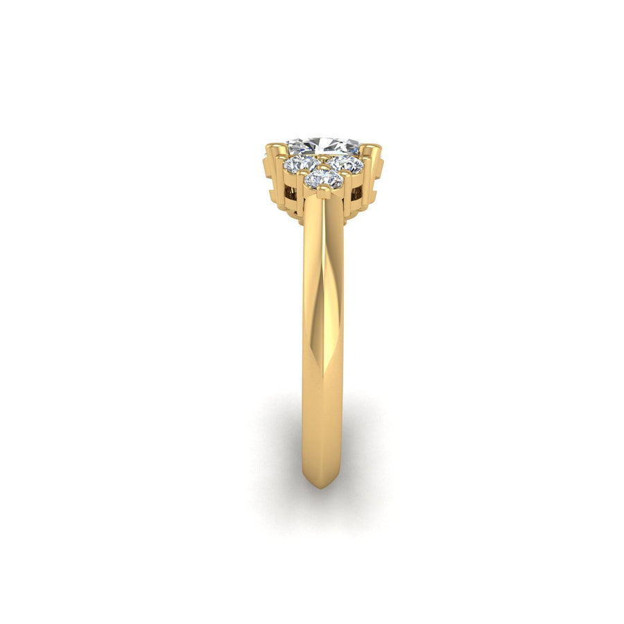 Galaxy Trefoil Ring - Diamond Oval