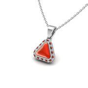 18k white gold Zodiac birthstone gold chain necklace with red coral gemstone, designed for women, perfect astrology jewelry from Celestial Vibe collection at AUWL Assembly