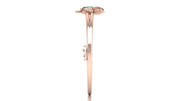 A rose gold bangle shown in a side profile view against a solid white background.