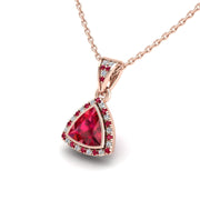 18k rose gold Zodiac birthstone gold chain necklace with ruby gemstone, designed for women, perfect astrology jewelry from Celestial Vibe collection at AUWL Assembly