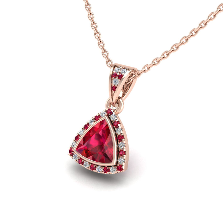 18k rose gold Zodiac birthstone gold chain necklace with ruby gemstone, designed for women, perfect astrology jewelry from Celestial Vibe collection at AUWL Assembly