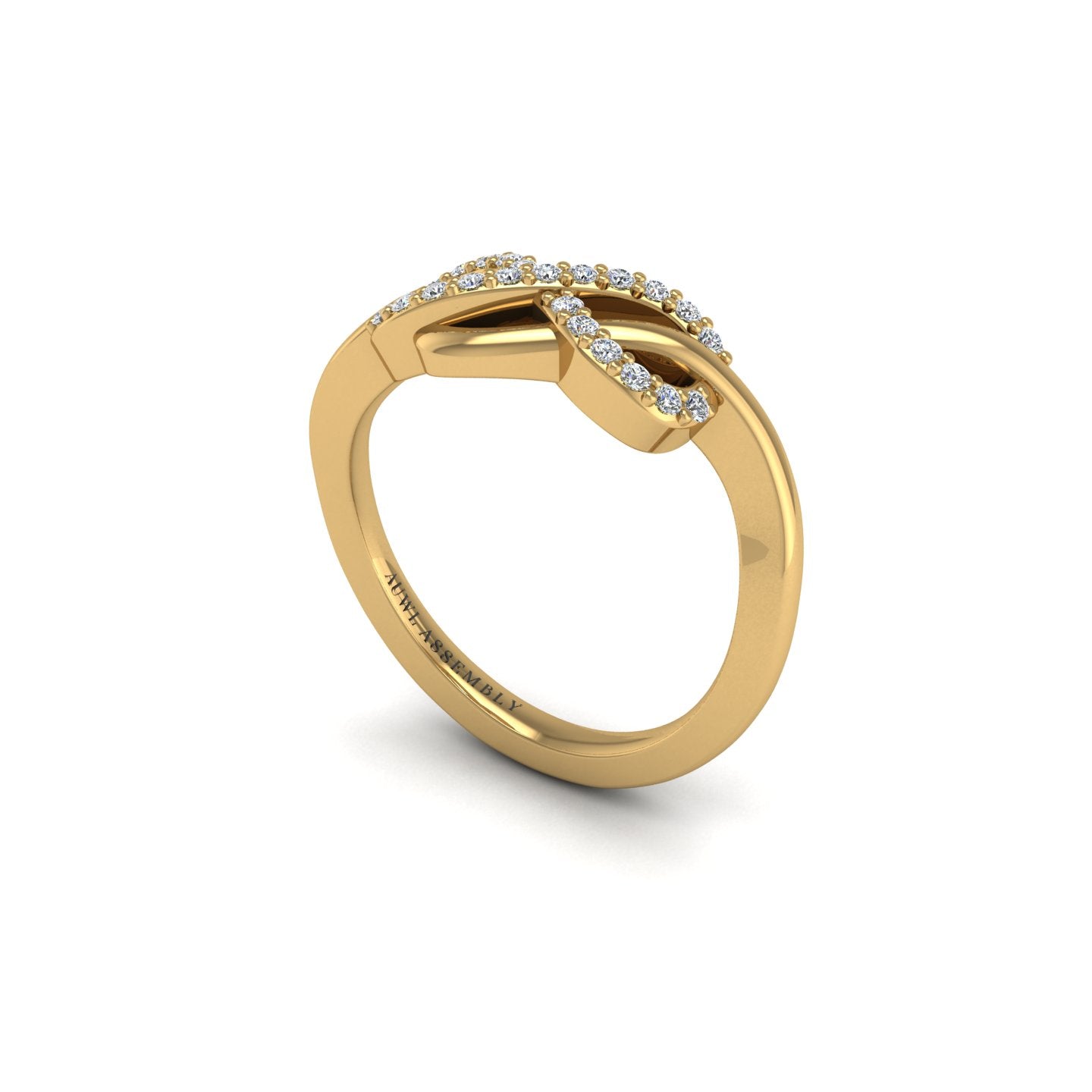 Infinity Diamond Engagement Ring in Yellow Gold- AUWL Assembly
