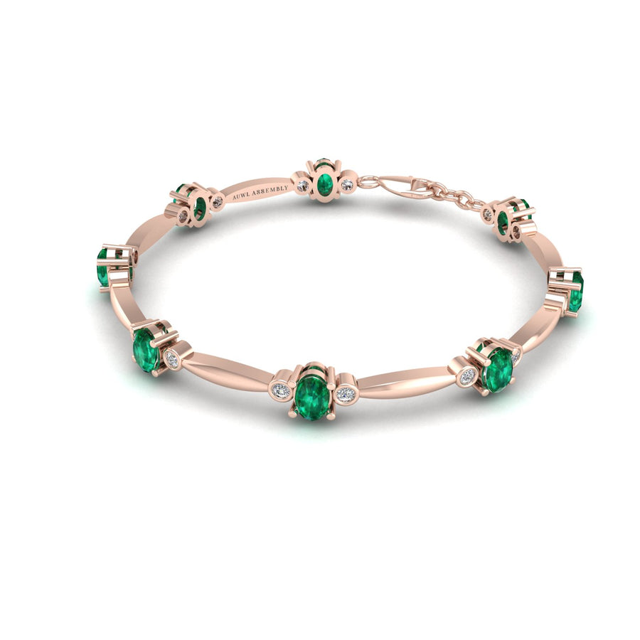 18k rose gold Zodiac birthstone bracelet with emerald gemstone, designed for women, perfect astrology jewelry from Celestial Vibe collection