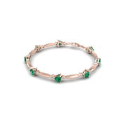 18k rose gold Zodiac birthstone bracelet with emerald gemstone, designed for women, perfect astrology jewelry from Celestial Vibe collection