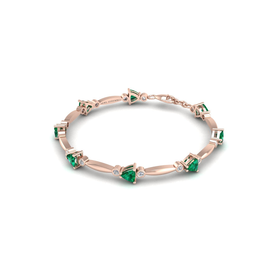 18k rose gold Zodiac birthstone bracelet with emerald gemstone, designed for women, perfect astrology jewelry from Celestial Vibe collection