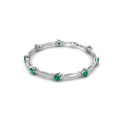 18k white gold Zodiac birthstone bracelet with emerald gemstone, designed for women, perfect astrology jewelry from Celestial Vibe collection