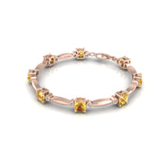 18k rose gold Zodiac birthstone bracelet with yellow sapphire gemstone, designed for women, perfect astrology jewelry from Celestial Vibe collection