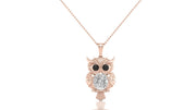 Necklace with a rectangular diamond centrestone pendant on a white background