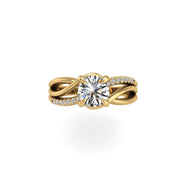 Love Knot Crossover Ring - Diamond Round